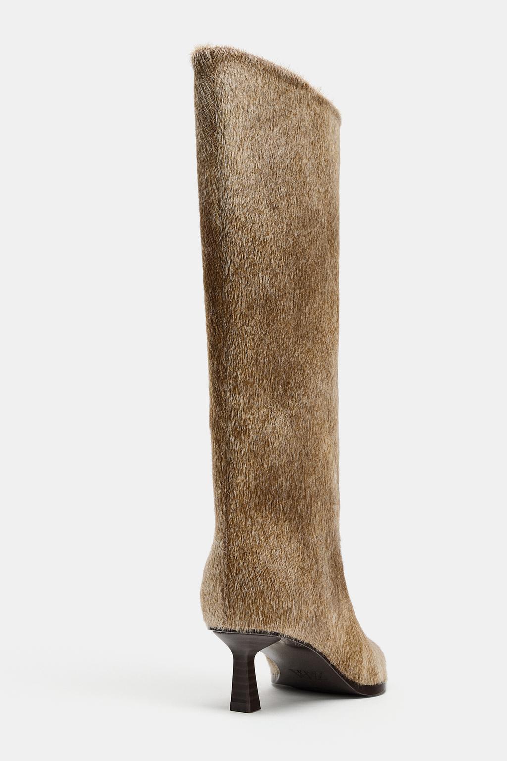 Кожаные ботильоны на каблуке котенка