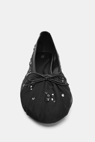 Балетки из сетчатой ткани с блеском- Заказать в России