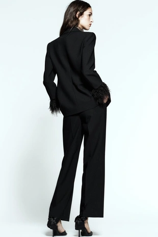 Брюки прямого кроя с высокой посадкой- Заказать в России