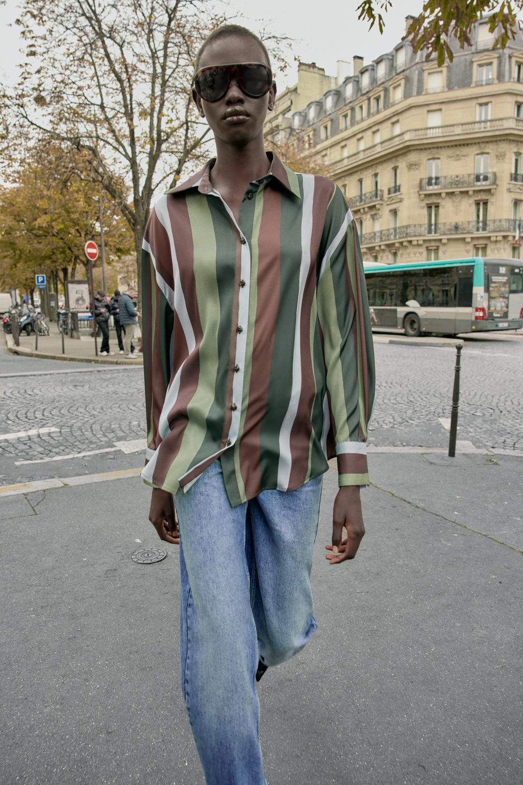 АТЛАСНАЯ БЛУЗА В ПОЛОСКУ