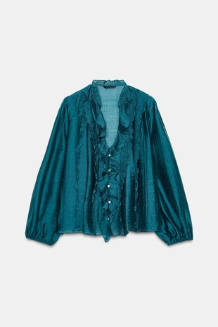 Блуза с воланами- Заказать в России