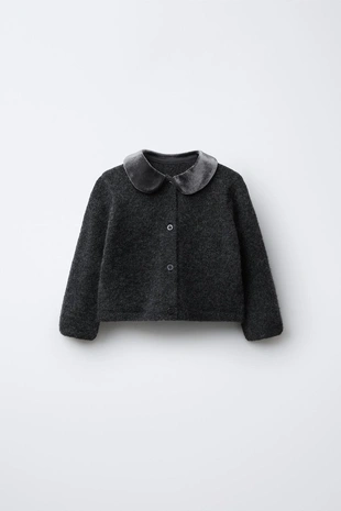 Вельветовый кардиган с круглым воротником- Заказать в России