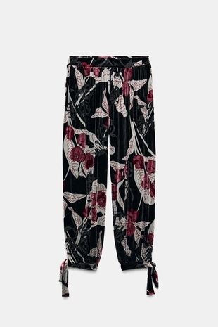 Black / Fuchsia | 4813/859/032 - Zara Бархатные брюки-шаровары