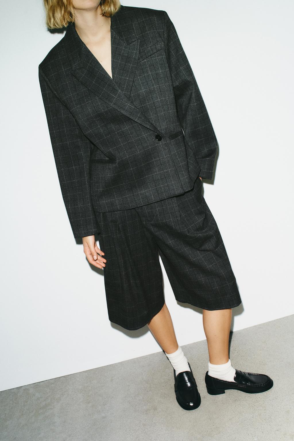 УКОРОЧЕННЫЙ БЛЕЙЗЕР ОВЕРСАЙЗ В КЛЕТКУ