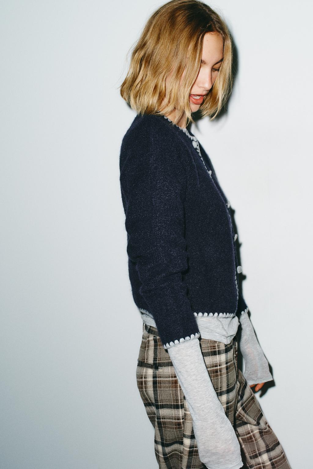 КАРДИГАН С КОНТРАСТНОЙ ВЫШИВКОЙ