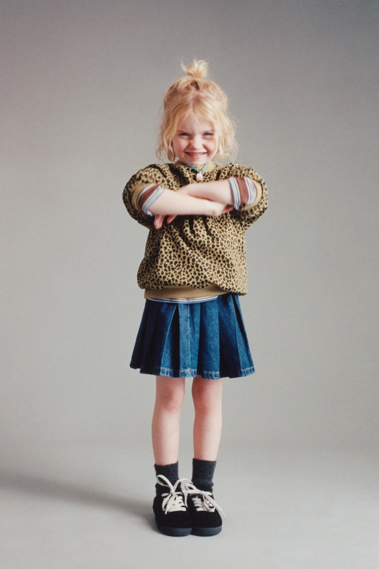 Джинсовая юбка с воланом