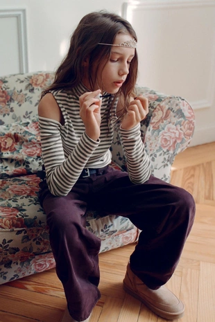 Купить Zara Футболка с воротником-стойкой и вырезами