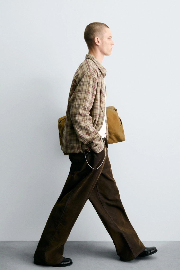 Рубашка в клетку с эффектами потертостей