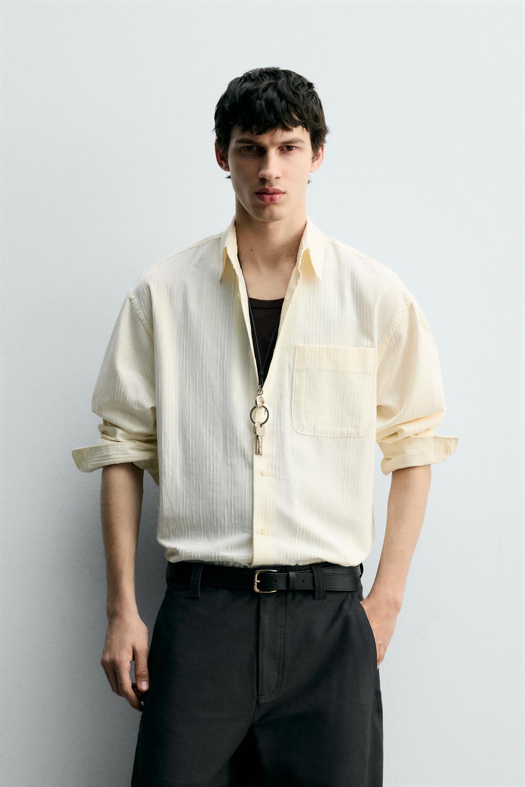 РУБАШКА С ТЕКСТУРОЙ В ПОЛОСКУ