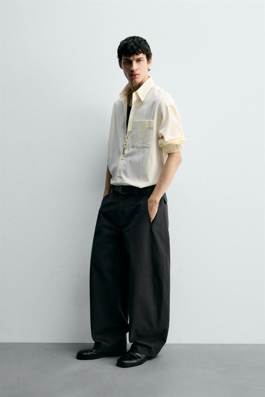 РУБАШКА С ТЕКСТУРОЙ В ПОЛОСКУ