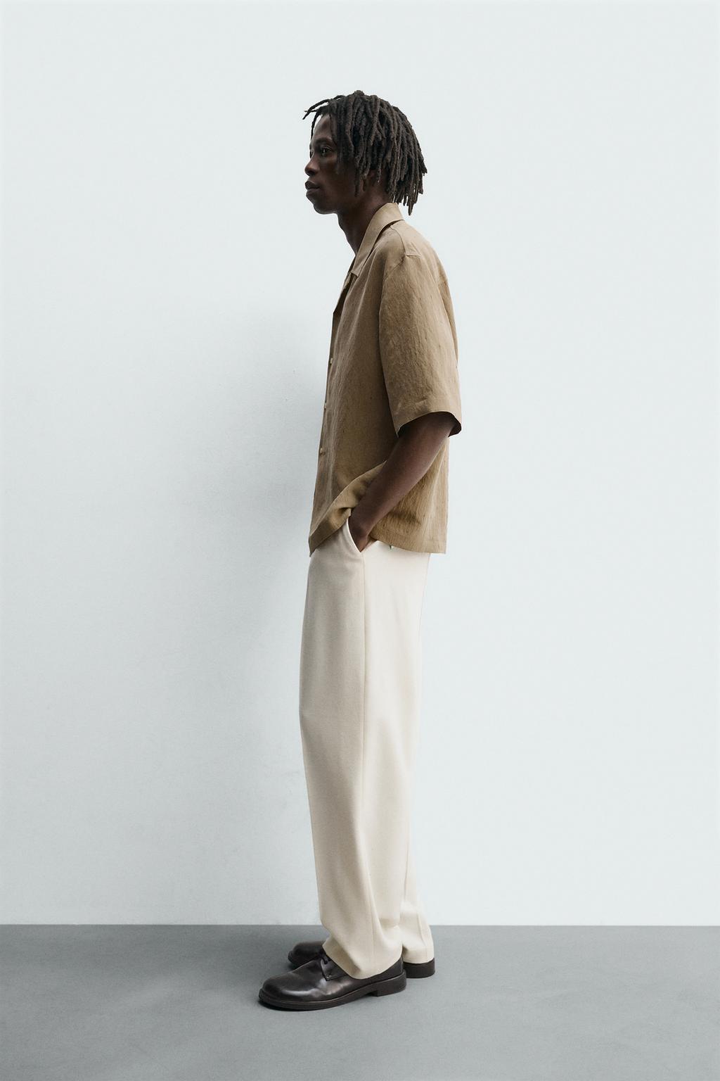 Рубашка в полоску из плавного материала