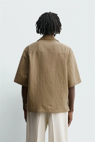 Beige | 7545/463/710 - Zara Рубашка в полоску из плавного материала