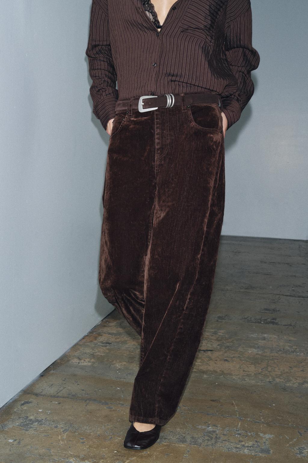 ДЖИНСЫ BALLOON-FIT С ВЫСОКОЙ ПОСАДКОЙ И ФЛОКИРОВАНИЕМ — ZW COLLECTION