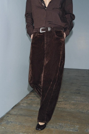 Джинсы BALLOON-FIT с высокой посадкой и флокированием — ZW COLLECTION- Заказать в России