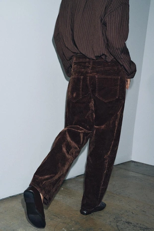 Джинсы BALLOON-FIT с высокой посадкой и флокированием — ZW COLLECTION- Заказать в России