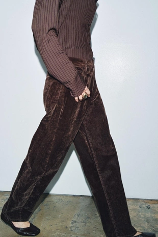 Джинсы BALLOON-FIT с высокой посадкой и флокированием — ZW COLLECTION- Заказать в России