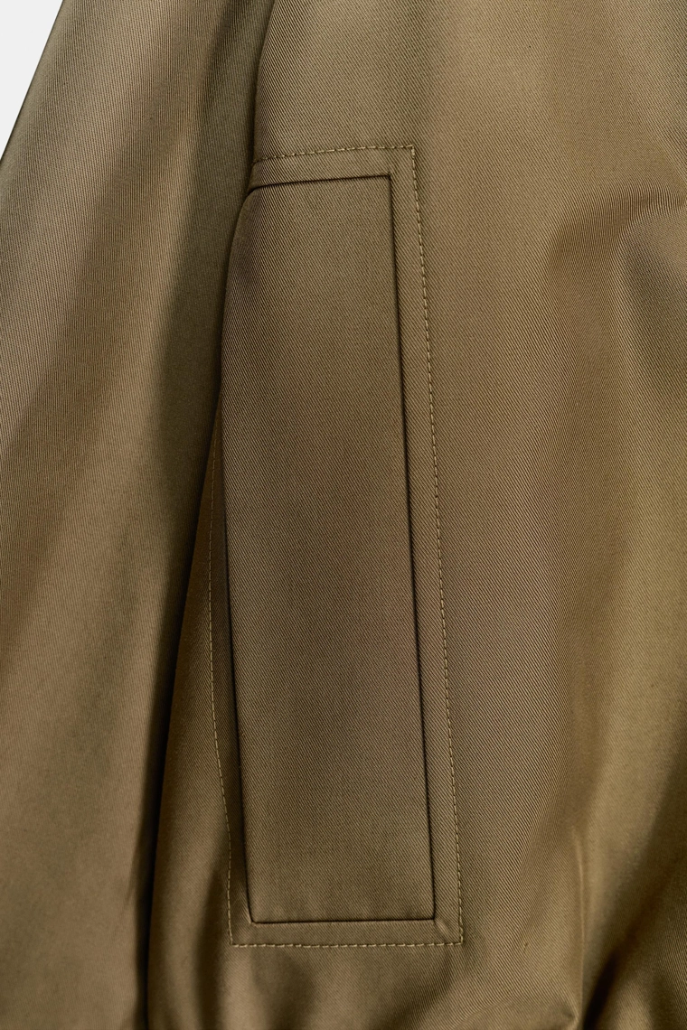 Куртка-тренч из стеганого материала с отделкой из искусственного меха zw коллекция