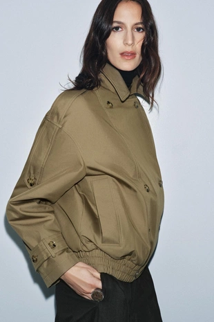 Стеганое пальто с воротником из искусственного меха — ZW COLLECTION- Заказать в России