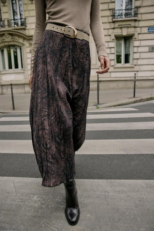 Dark aubergine | 3897/192/667 - Zara Юбка миди с принтом и ремнем