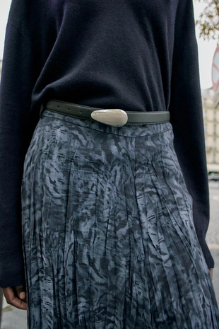 Юбка миди с принтом и ремнем- Заказать в России