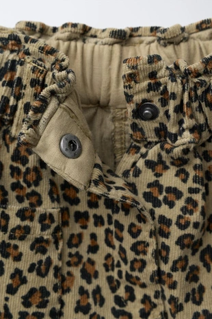 Light green | 9492/754/526 - Zara Юбка из микровельвета с анималистическим принтом