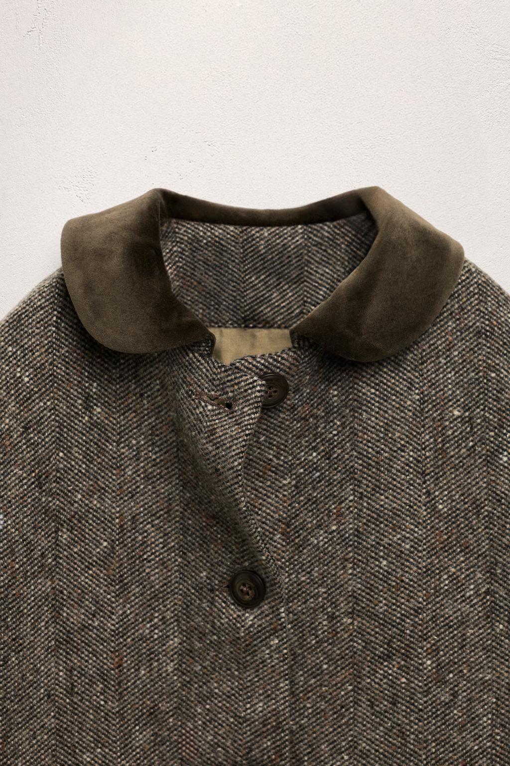 Пальто с бархатным воротником петер пэн на шерсти - лимитированное издание