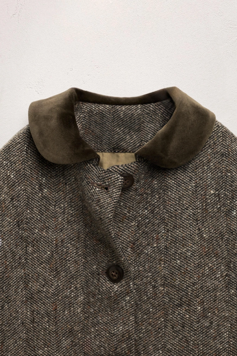 Пальто с бархатным воротником-петерпеном и шерстью, ограниченное издание от 6 до 10 лет