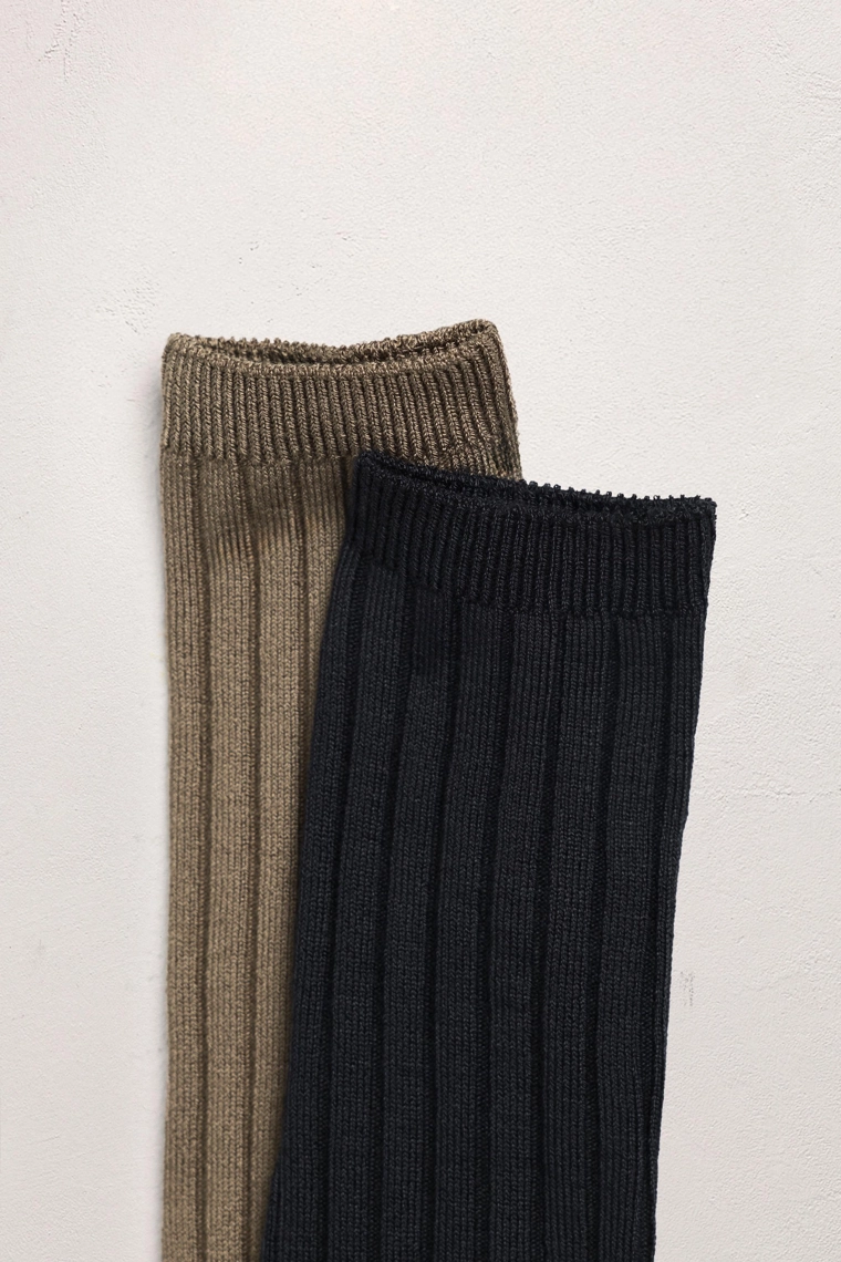 Набор из 2 пар длинных ребристых носков - лимитированная серия