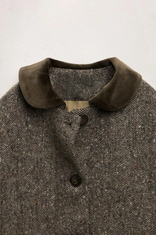 Mink | 6822/088/706 - Zara Пальто с бархатным воротником питер пэн и шерстью 2-5 лет / лимитированная коллекция