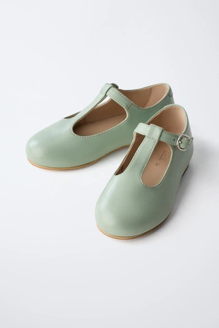 Green | 6591/630/500 - Zara Балетки из ограниченной коллекции T-BAR из кожи