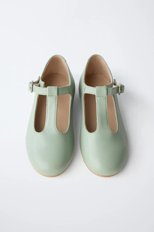 Балетки из ограниченной коллекции T-BAR из кожи- Заказать в России