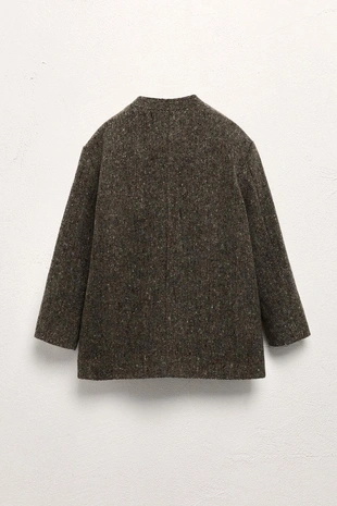 Купить Zara Пальто с отделкой из шерсти с отложным воротником, ограниченное издание | 6-10 лет