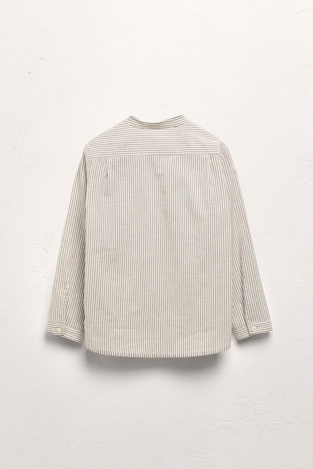 Рубашка с полосатым стойкой ограниченной коллекции для возраста 6-10 лет