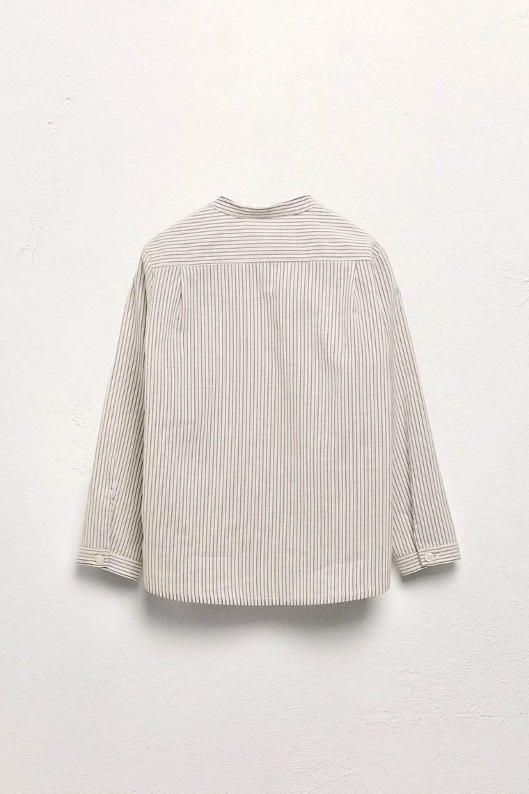 Рубашка в полоску на стойке лимитированной серии (6-10 лет)