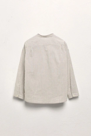 Купить Zara Рубашка с полосатым стойкой ограниченной коллекции для возраста 6-10 лет
