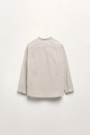 Купить Zara Рубашка с воротником-стойкой в полоску - LIMITED EDITION для возраста 2-5 лет