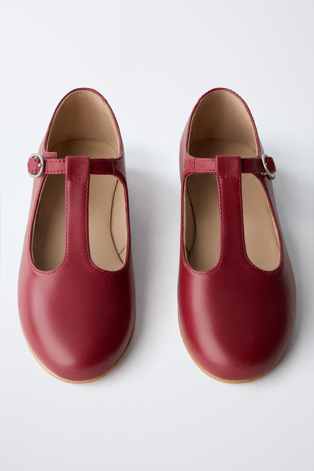 Балетки-лодочки t-bar из кожи - limited edition