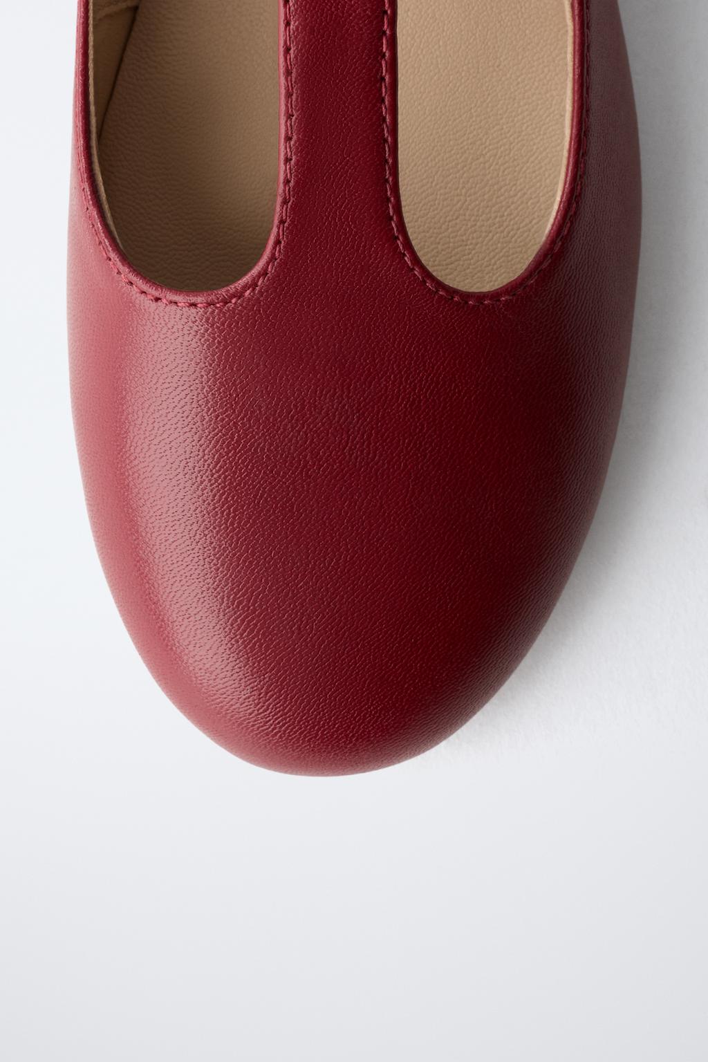 Балетки-лодочки t-bar из кожи - limited edition