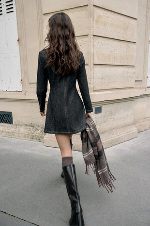 Джинсовое мини-платье Z1975- Заказать в России