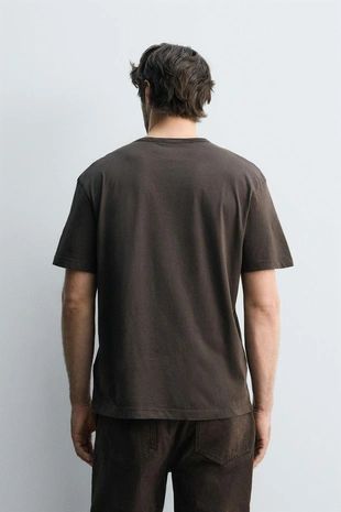 Dark brown | 0722/345/716 - Zara Футболка с надписью