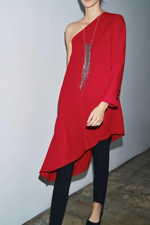 Длинное асимметричное платье из коллекции ZW- Заказать в России