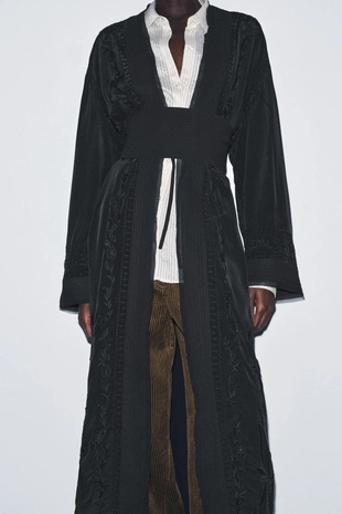 Кимоно с вышивкой и поясом — ZW COLLECTION LIMITED EDITION- Заказать в России