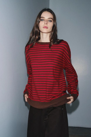 Свитер из 100% шерсти в полоску