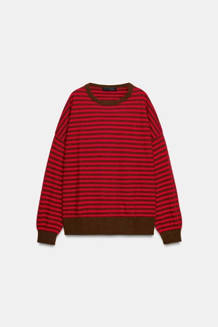 Свитер из 100% шерсти в полоску- Заказать в России