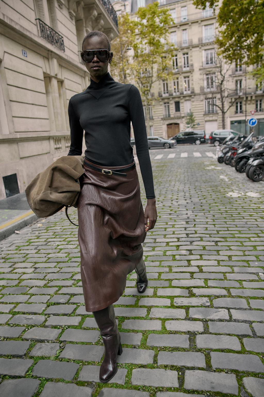 СВИТЕР ИЗ ШЕРСТИ С ВЫСОКИМ ВОРОТНИКОМ НАЗАПАХ