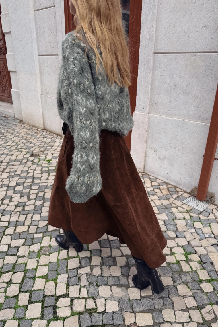 Джемпер из вязаного полотна jacquard с эффектом щетки