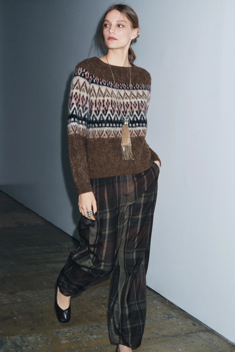 Джемпер из вязаного полотна с эффектом щетки jacquard