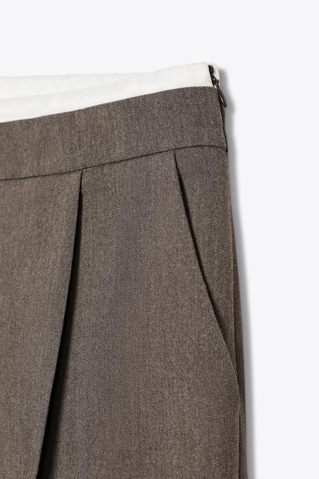 БРЮКИ С ШИРОКИМИ ШТАНИНАМИ И ДВОЙНЫМ ПОЯСОМ