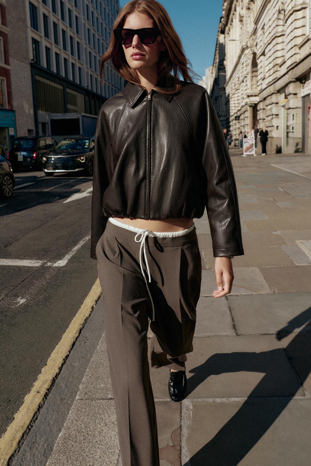 БРЮКИ С ШИРОКИМИ ШТАНИНАМИ И ДВОЙНЫМ ПОЯСОМ