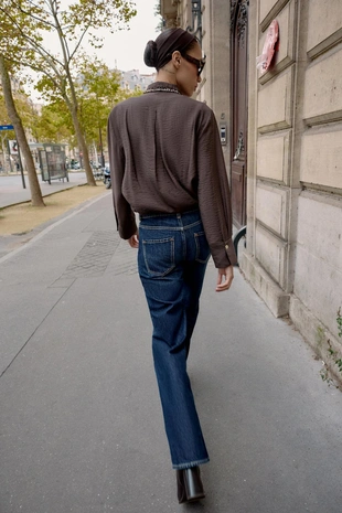 Рубашка с окантовкой и рельефным узором- Заказать в России